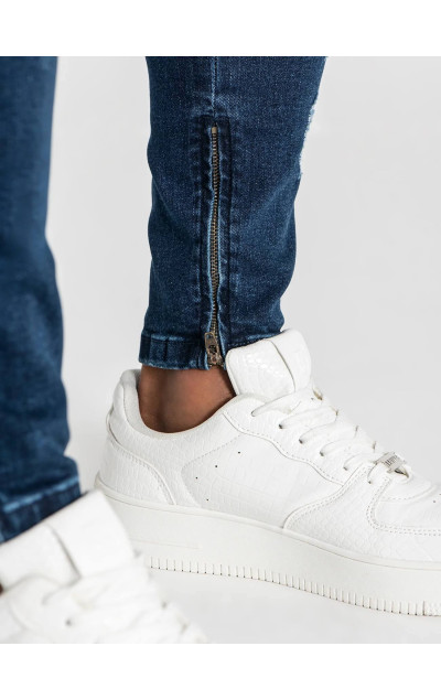 Gianni Kavanagh Dark Blue Zipper Jeans