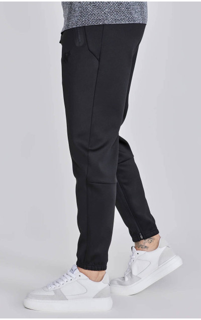 Sik Silk Pánske Čierne Tepláky Tapered