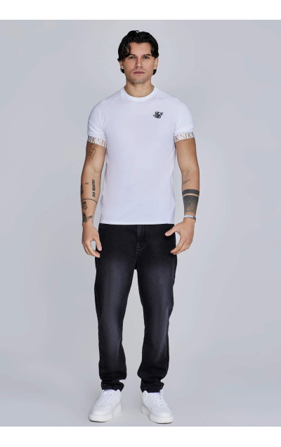 Sik Silk Męski Biały Tech T-Shirt