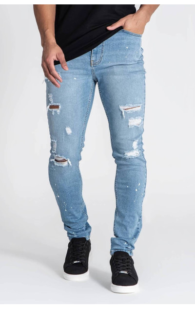 Gianni Kavanagh Light Blue Rebel Ripped Jeans