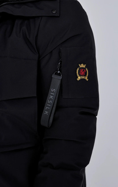 Sik Silk Pánská Černá Bunda Parka