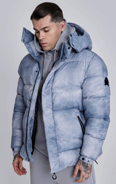 Sik Silk Light Grey Puffer Jacket