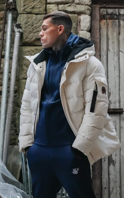 Sik Silk Pánská Béžová Bunda Parka