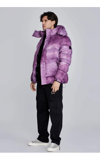 Sik Silk Burgundy Puffer Jacket