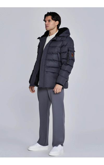 Sik Silk Pánská Šedá Parka