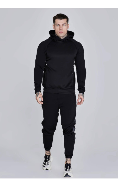 Sik Silk Black Muscle Fit Hoodie