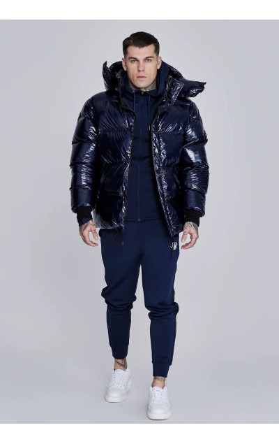 Sik Silk Pánská Modrá Bunda High Shine Puffer