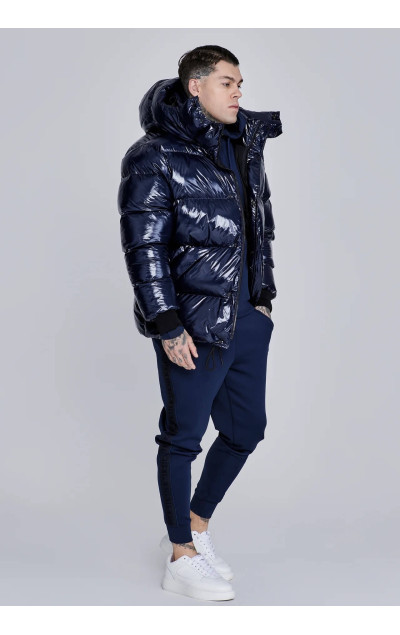 Sik Silk Męska Niebieska Kurtka Puchowa High Shine