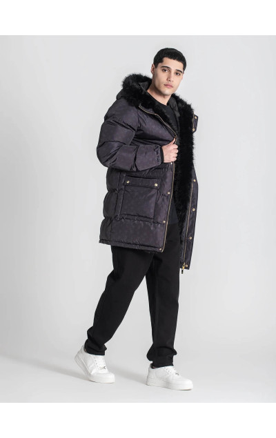 Gianni Kavanagh Black Logomania Coat