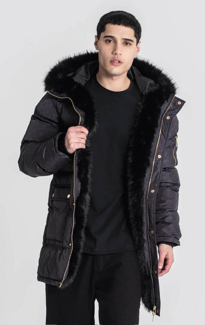 Gianni Kavanagh Black Logomania Coat