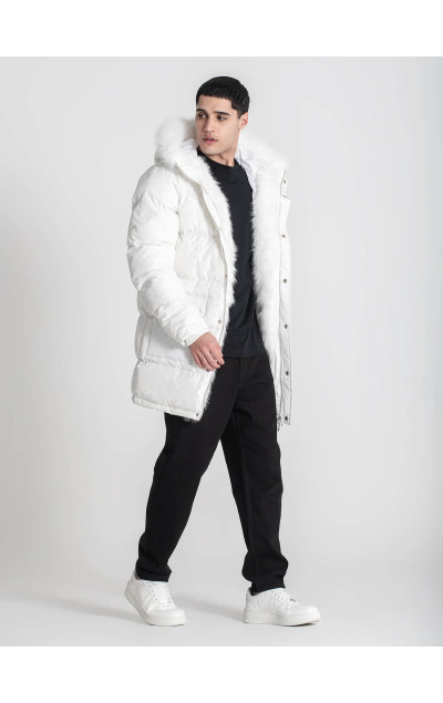 Gianni Kavanagh White Logomania Coat