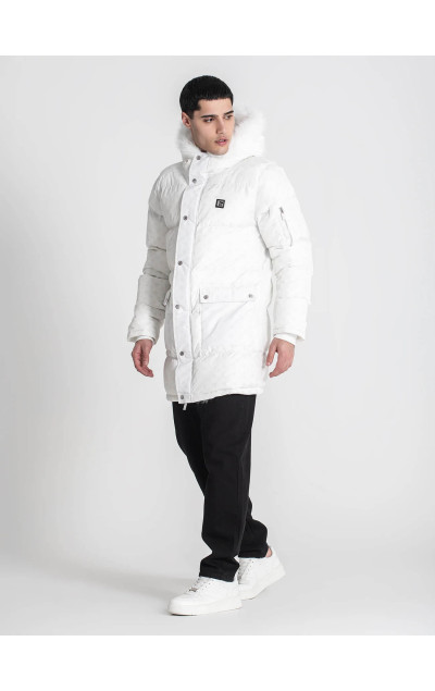 Gianni Kavanagh White Logomania Coat
