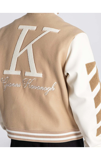 Gianni Kavanagh Pánský Béžový Bomber Varsity Jacket