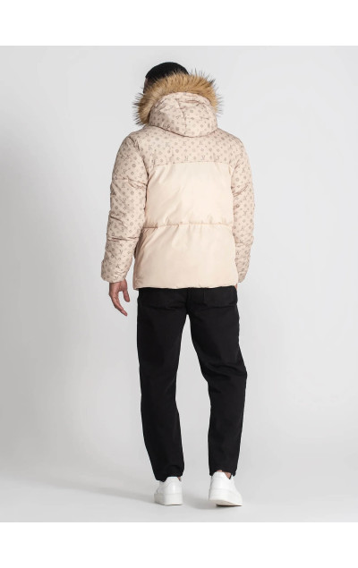 Gianni Kavanagh Beige Logomania Puffer Jacket