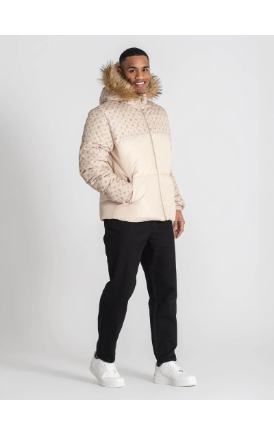 Gianni Kavanagh Pánská Béžová Bunda Logomania Puffer