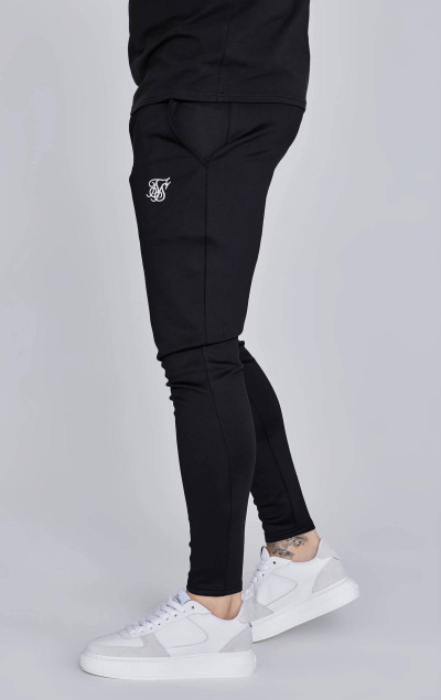 Sik Silk Pánske Čierne Tepláky Essential Poly