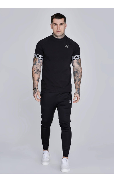Sik Silk Męskie Czarne Spodnie Dresowe Essential Poly