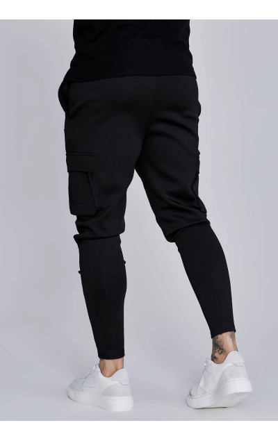 Sik Silk Pánské Černé Tepláky Essentials Poly Cargos