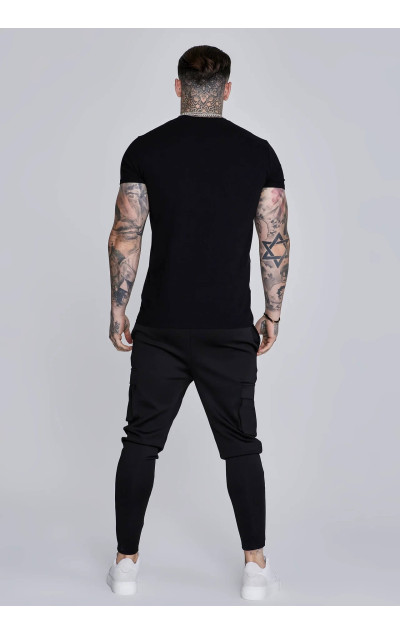 Sik Silk Męskie Czarne Spodnie Dresowe Essentials Poly Cargos