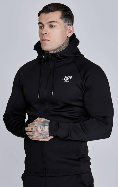 Sik Silk Pánská Černá Mikina Essentials Poly Full Zip