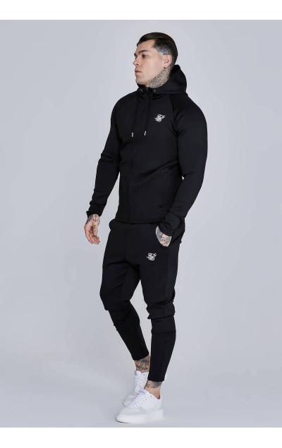 Sik Silk Pánska Čierna Mikina Essentials Poly Full Zip Hoodie