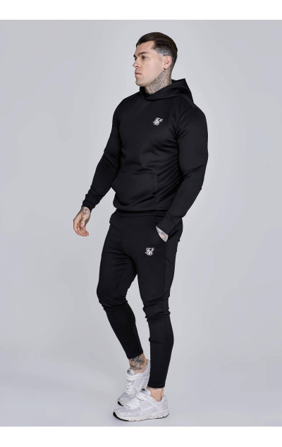 Sik Silk Herren Schwarzes Kapuzen-Sweatshirt Essentials Poly