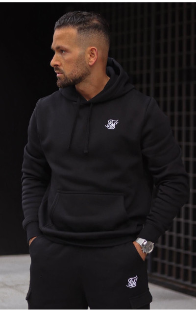 Sik Silk Herren Schwarzer Trainingsanzug Essential Overhead