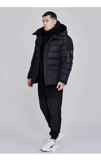 Sik Silk Pánska Čierna Bunda Parka