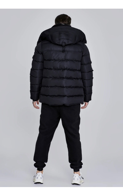 Sik Silk Geacă Parka Neagră pentru Bărbați