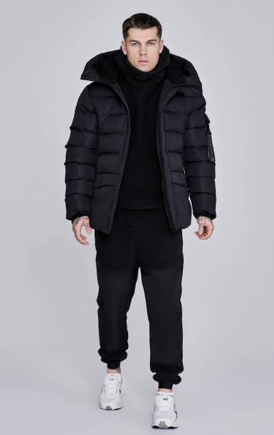 Sik Silk Męska Czarna Kurtka Parka