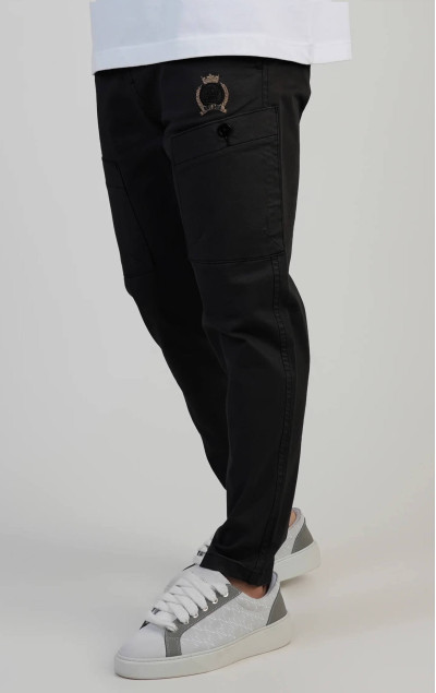 Sik Silk Men’s Black Smart Cargo Pants