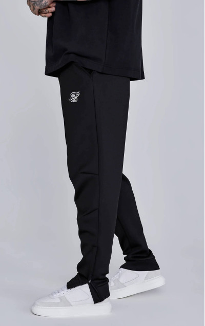 Sik Silk Pánske Čierne Tepláky Essential Poly