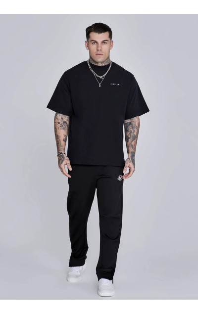 Sik Silk Pánské Černé Tepláky Essentials Poly