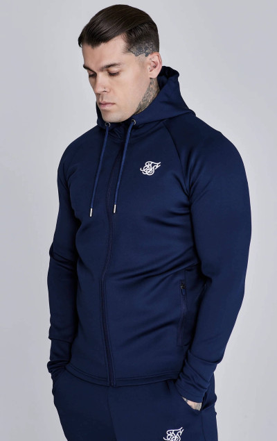 Sik Silk Hanorac albastru Essentials Poly Full Zip pentru bărbați