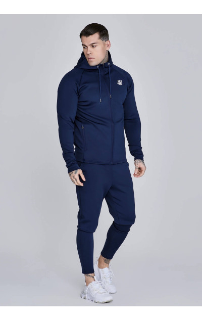 Sik Silk Men’s Blue Essentials Poly Full Zip Hoodie