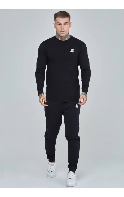 Sik Silk Férfi Fekete Essentials Hosszú Ujjú Póló