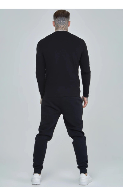 Sik Silk Herren Schwarzes Essentials Long Sleeve T-Shirt