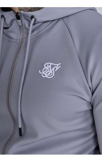 Sik Silk Férfi Szürke Essentials Poly Full Zip Kapucnis Pulóver