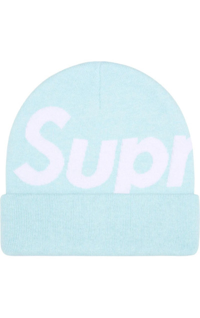 Supreme Big Logo Beanie Light Blue
