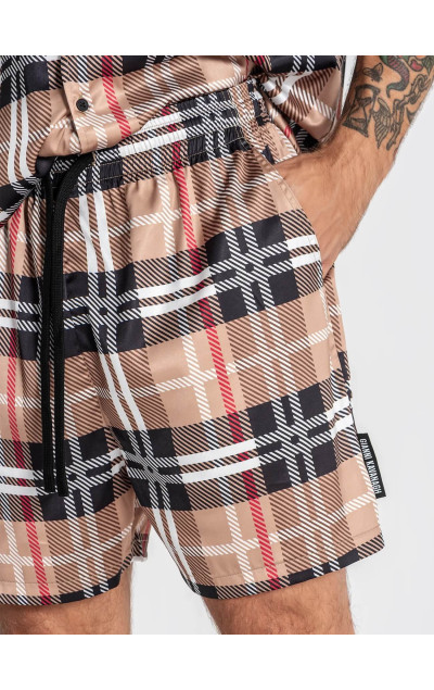 Gianni Kavanagh Męskie Kolorowe Szorty British Satin