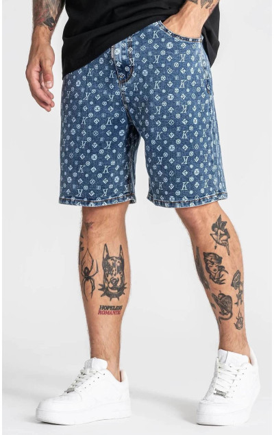 Gianni Kavanagh Men’s Blue Monogram Shorts