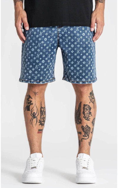 Gianni Kavanagh Herren Blaue Shorts Monogram