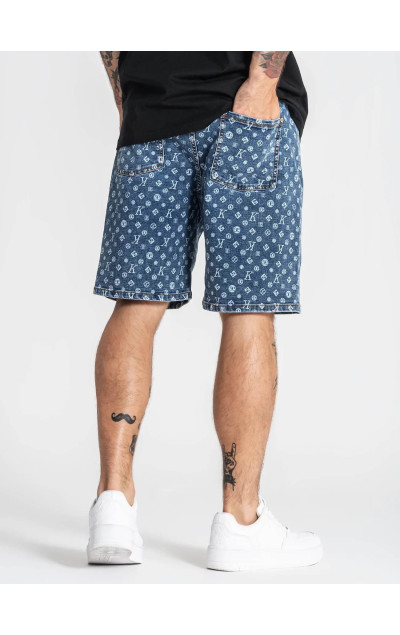 Gianni Kavanagh Pantaloni Scurți Albaștri pentru Bărbați Monogram
