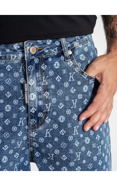 Gianni Kavanagh Męskie Niebieskie Szorty Monogram