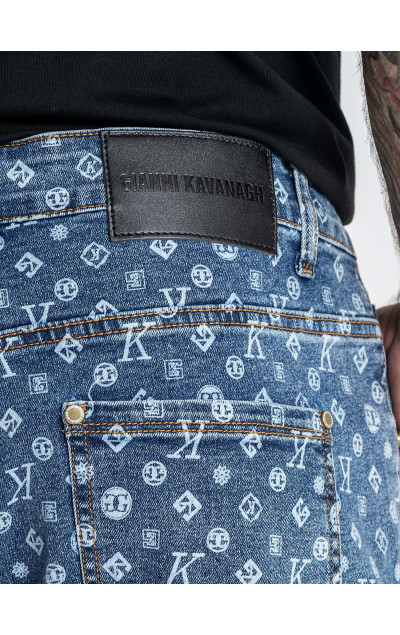 Gianni Kavanagh Herren Blaue Shorts Monogram