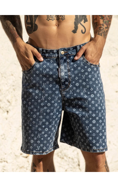 Gianni Kavanagh Herren Blaue Shorts Monogram