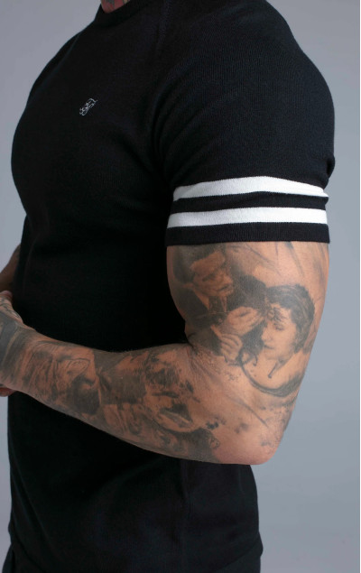 Sik Silk Men’s Black KnittedT-Shirt
