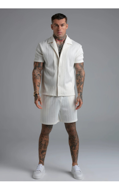 Sik Silk White Textured Shirt