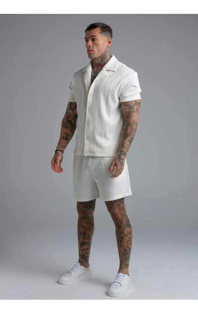 Sik Silk White Textured Shirt