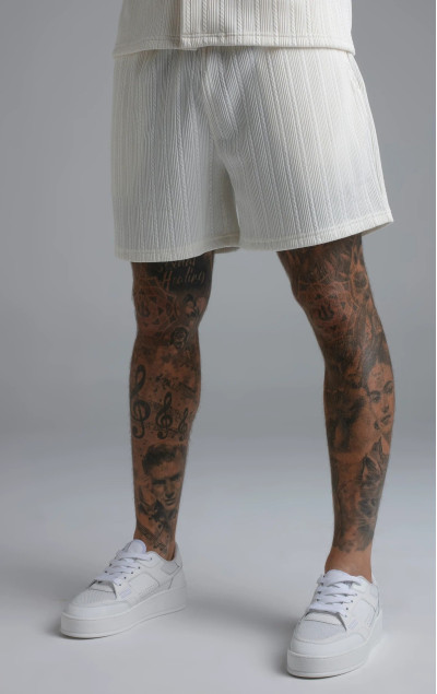 Sik Silk Ecru TexturedShorts